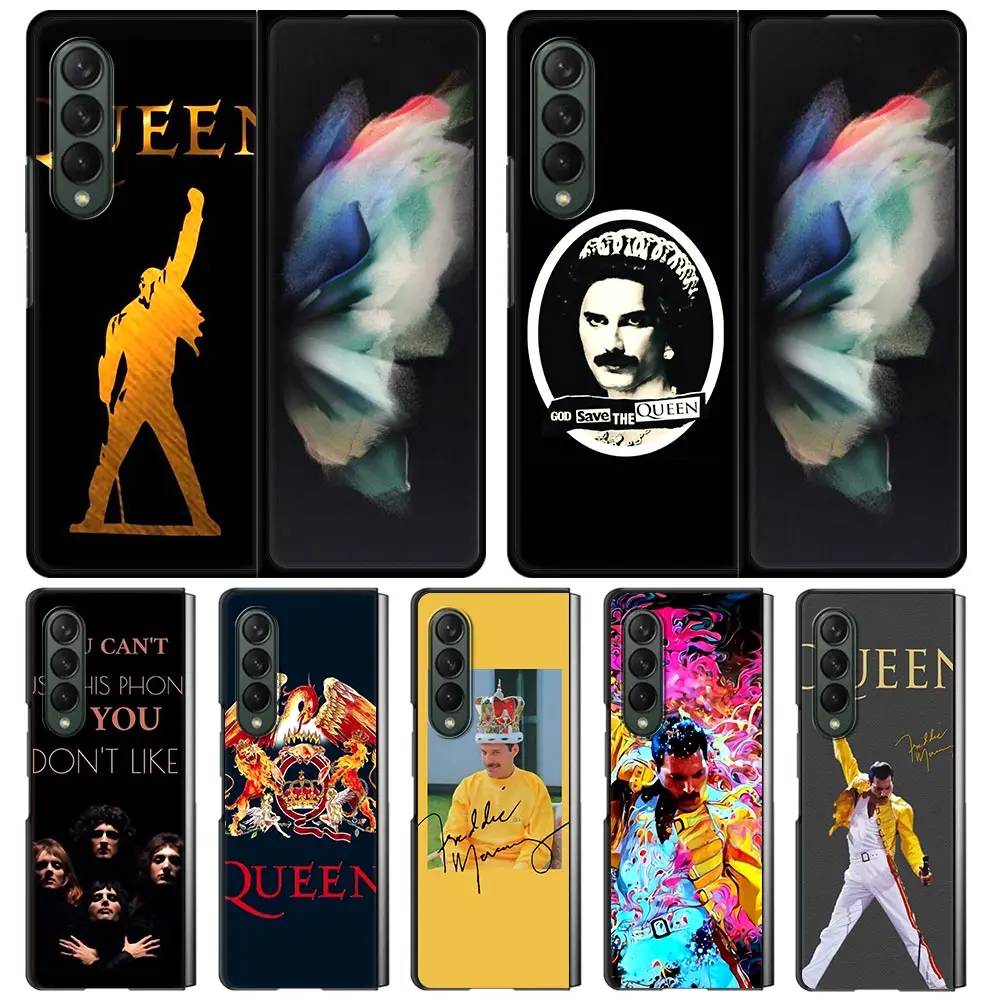 

Case for Samsung Z Fold3 5G Phone Cover For Galaxy Z Fold 3 Hard Silicone Capa for ZFold 3 Shell Freddie Mercury Queen Band