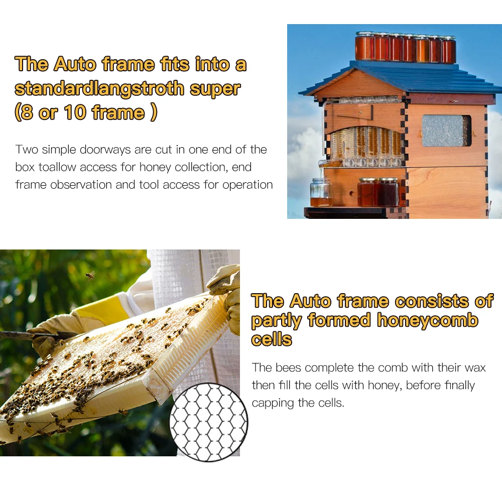 Автоматическая рамка для сбора меда пчелиный улей пищевой пластиковый гребневой