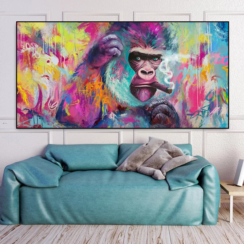 

Funny Smoking Orangutan Doodle Painting Decorative Painting wall pictures for living room canvas painting