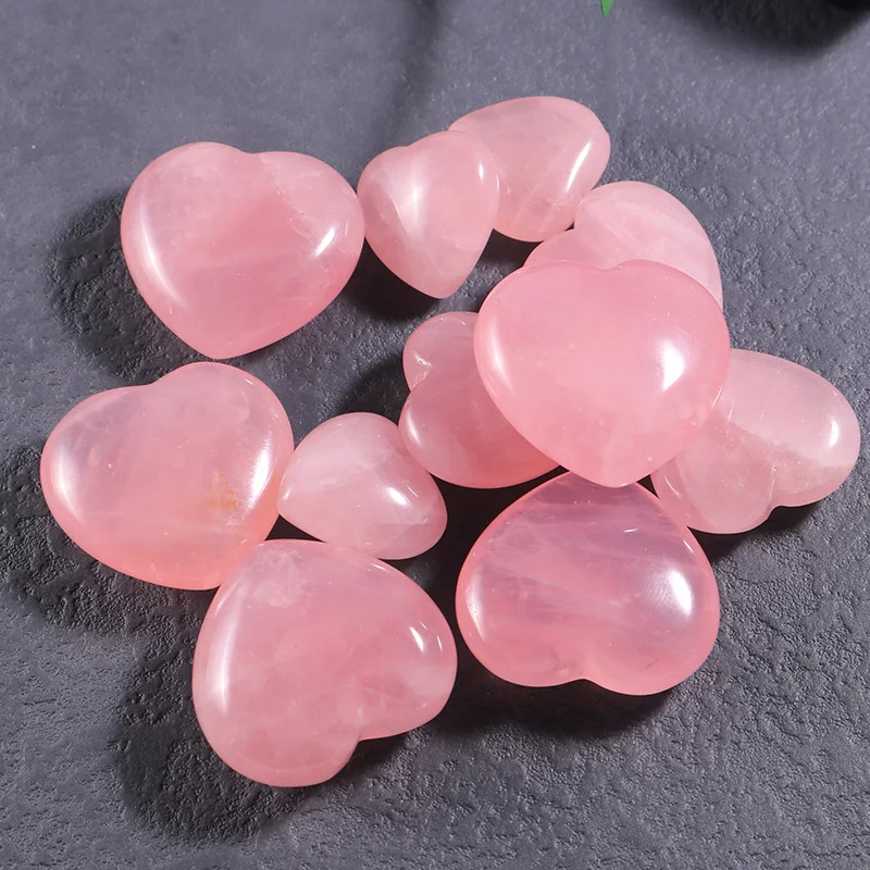 1PCS Natural Rose Quartz Crystal Pink Heart Shaped DIY Making Necklace Pendant Jewelry Gift Home Decoration | Дом и сад