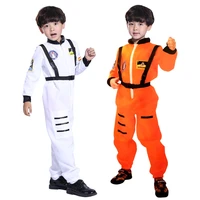 kids adult party game astronaut costume cosplay halloween costume carnival cosplay costume party orange white rocket space suit