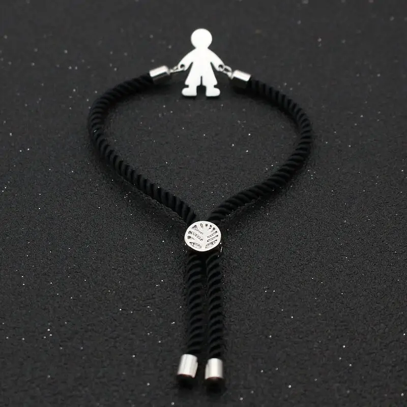 Новый браслет с подвесками милым медведем модный регулируемый из нержавеющей