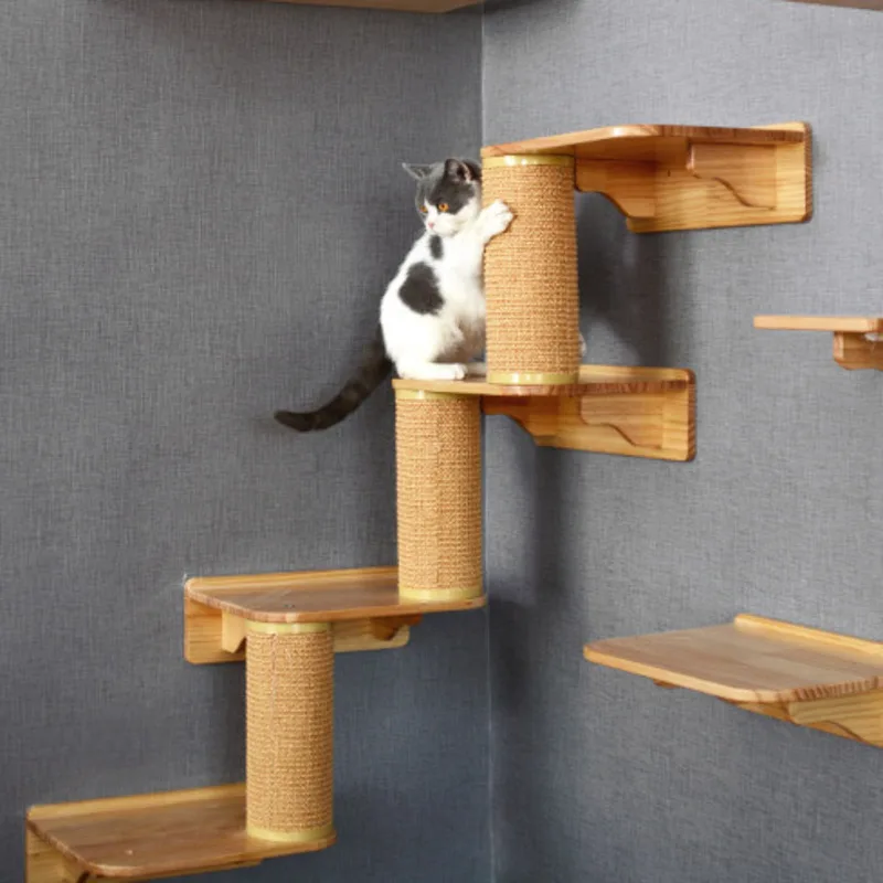 Когтеточка из сизаля для кошек скалолазающее дерево домашних животных настенная