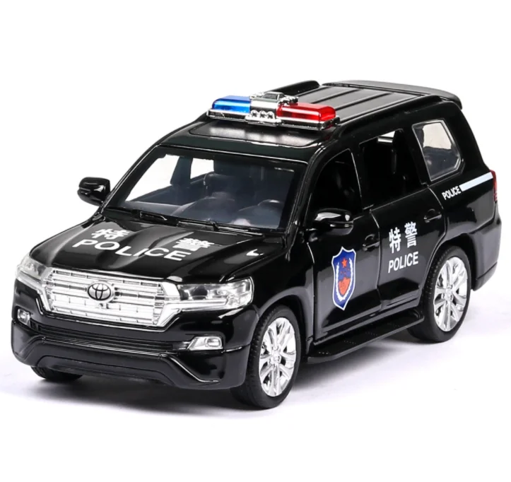 Новинка 1:32 литой под давлением литой автомобиль Toyota Land Cruiser модель автомобиля оттягивающийся звуковой светильник игрушечные машинки для детей друзья игрушки подарки машинки