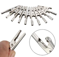 10 piecesset of stainless steel alligator single handle alligator power test clip cable lead screw probe silver plating clip