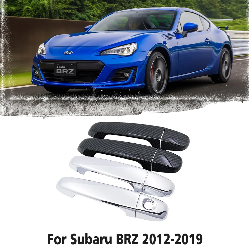 Black Carbon Fiber handle Or Chrome Side Door Cover Trim Set for Subaru BRZ Toyota GT86 2012-2019 Car Accessories Stickers 2013