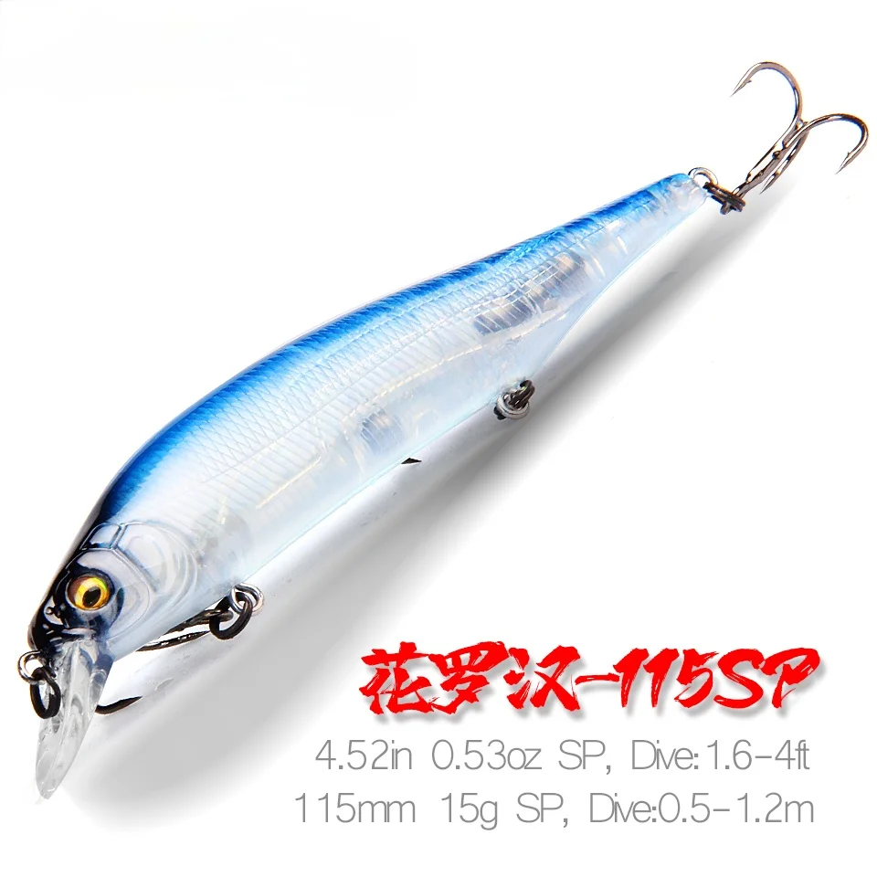 

BEARKING 115mm 15g SP Tungsten weight system Top fishing lures minnow crank wobbler quality fishing tackle hooks for fishing