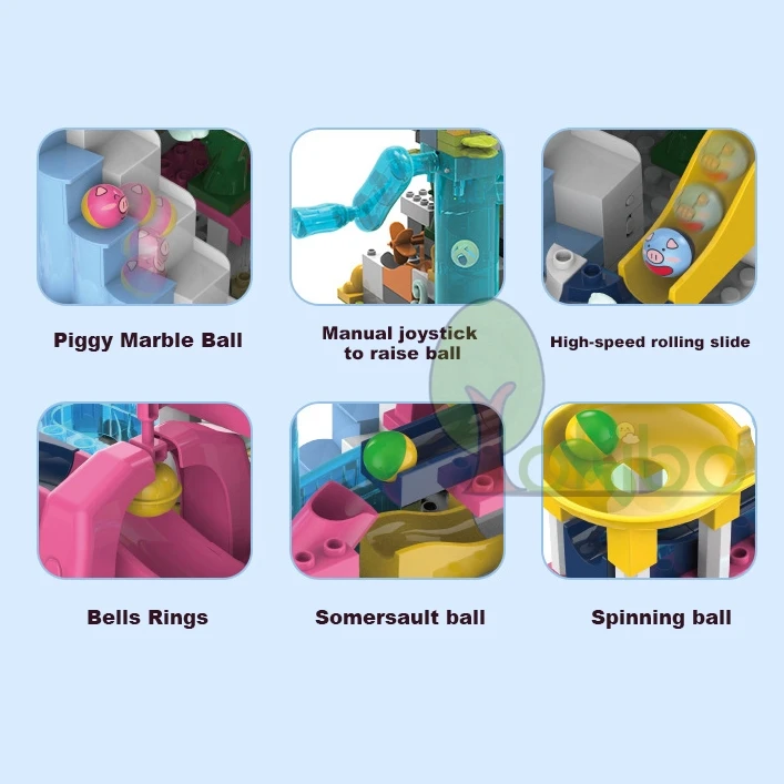 

Marble Race Run Slide Big Size Building Block Funnel Gear Slide Run Ball Building Blocks Duploed Blocks Toy For Children