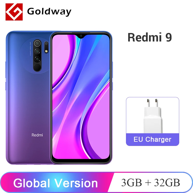 Глобальная версия Xiaomi Redmi 9 3 Гб оперативной памяти 32 встроенной сотовый телефон