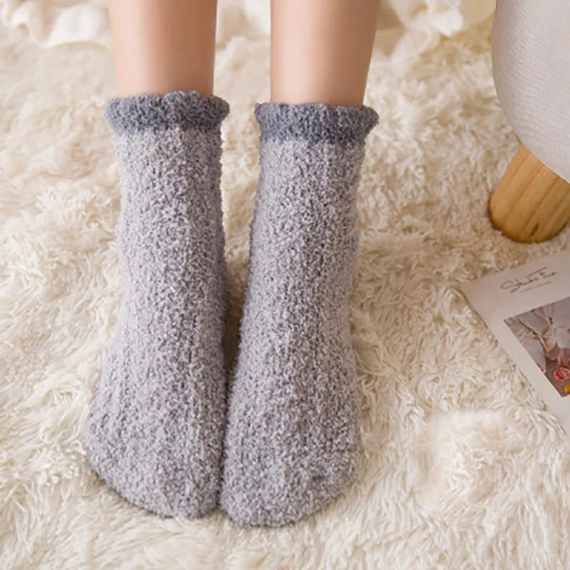 Женские теплые утепленные розовые носки для дам однотонные осенне-зимние