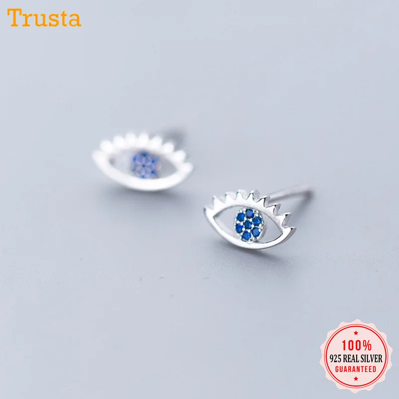 Trusta, 925, цельное Настоящее серебро, Модные женские ювелирные изделия, Круглый глаз, CZ браслет, 16 см, для девочки-подростка, леди, подарок, DS966