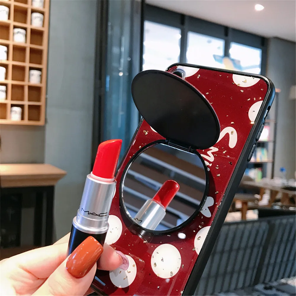 

Mirror Bracket Glossy Phone Case For Samsung Galaxy Note 20 Ultra S20 Ultra S20 Plus Cute Personalized All-Inclusive Back Case