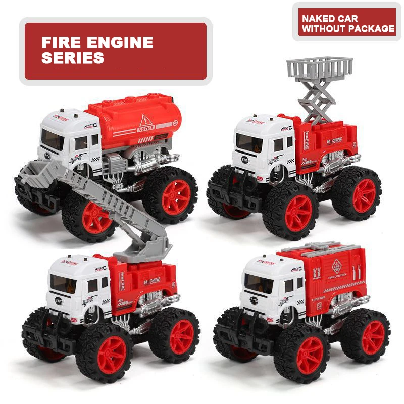 

Truck Set Wheel Excavator Sanitation Vehicle Fire Engine Engineering Vehicle Inertia Wind Up Children Kids Toys Lot for Boy