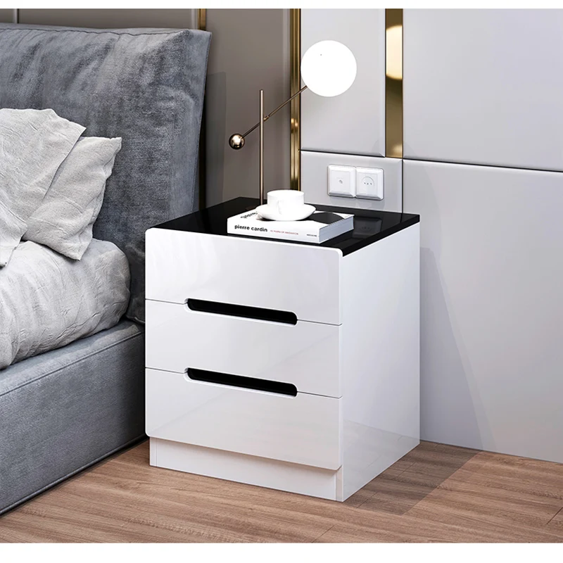 

Bedside table modern minimalist small shelf light luxury storage small cabinet bedroom furniture simple bedside storage cabinet