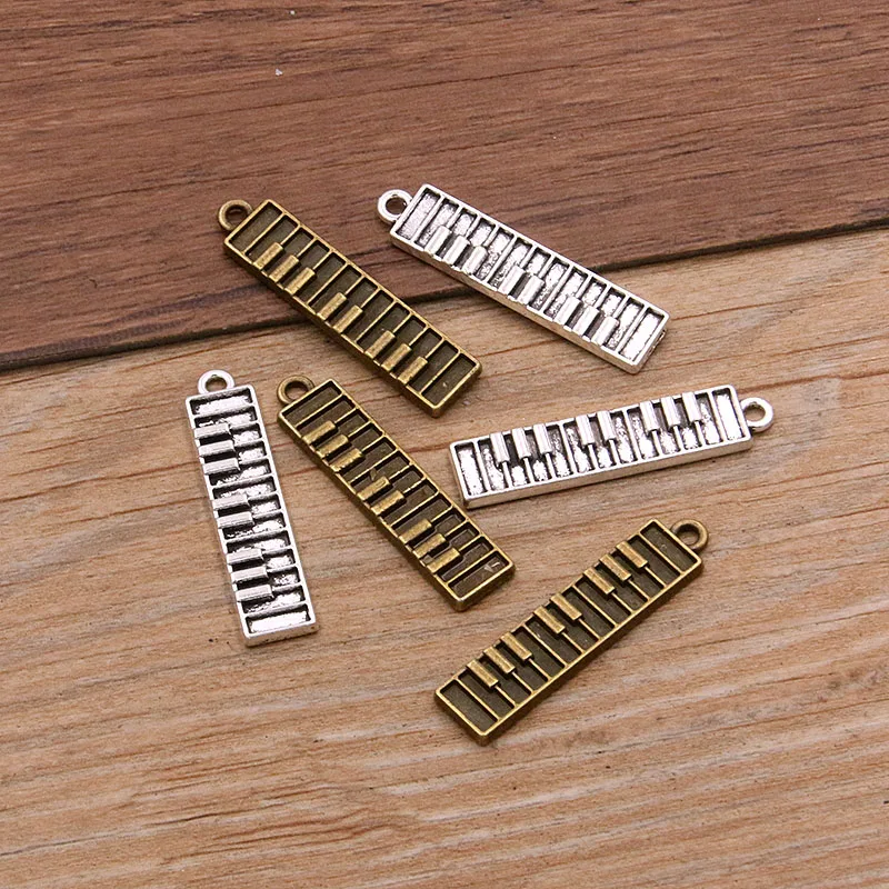 Подвеска для пианино из металлического сплава, 2 цвета, 7 х33 мм, 10 шт.