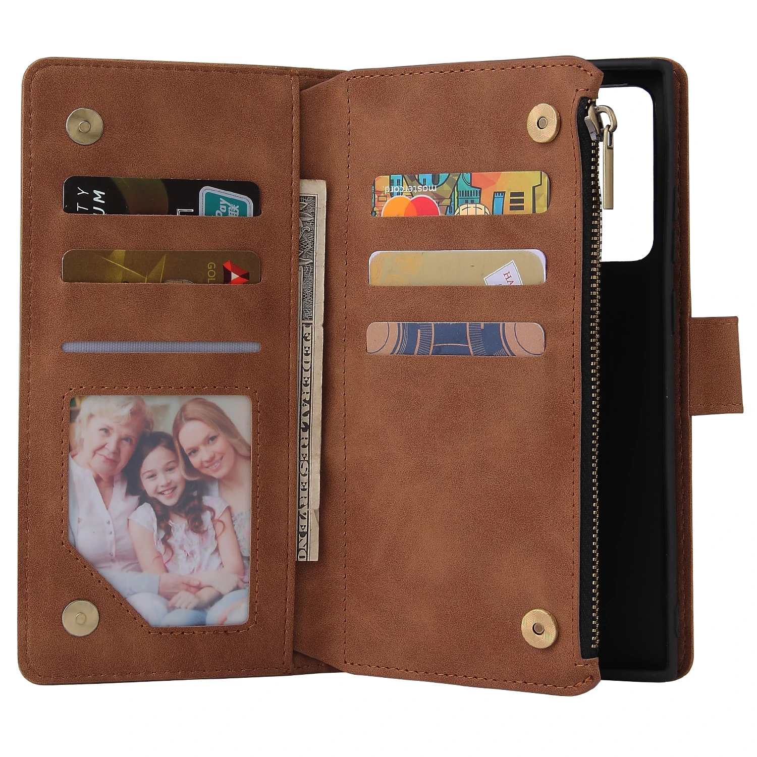 For Samsung S21 Note 20 Ultra 10+ 9 S20 FE  A71 A51 A41 S20 S10 S9 S8 Plus S10 Lite Zipper Wallet Flip Leather  Phone Case