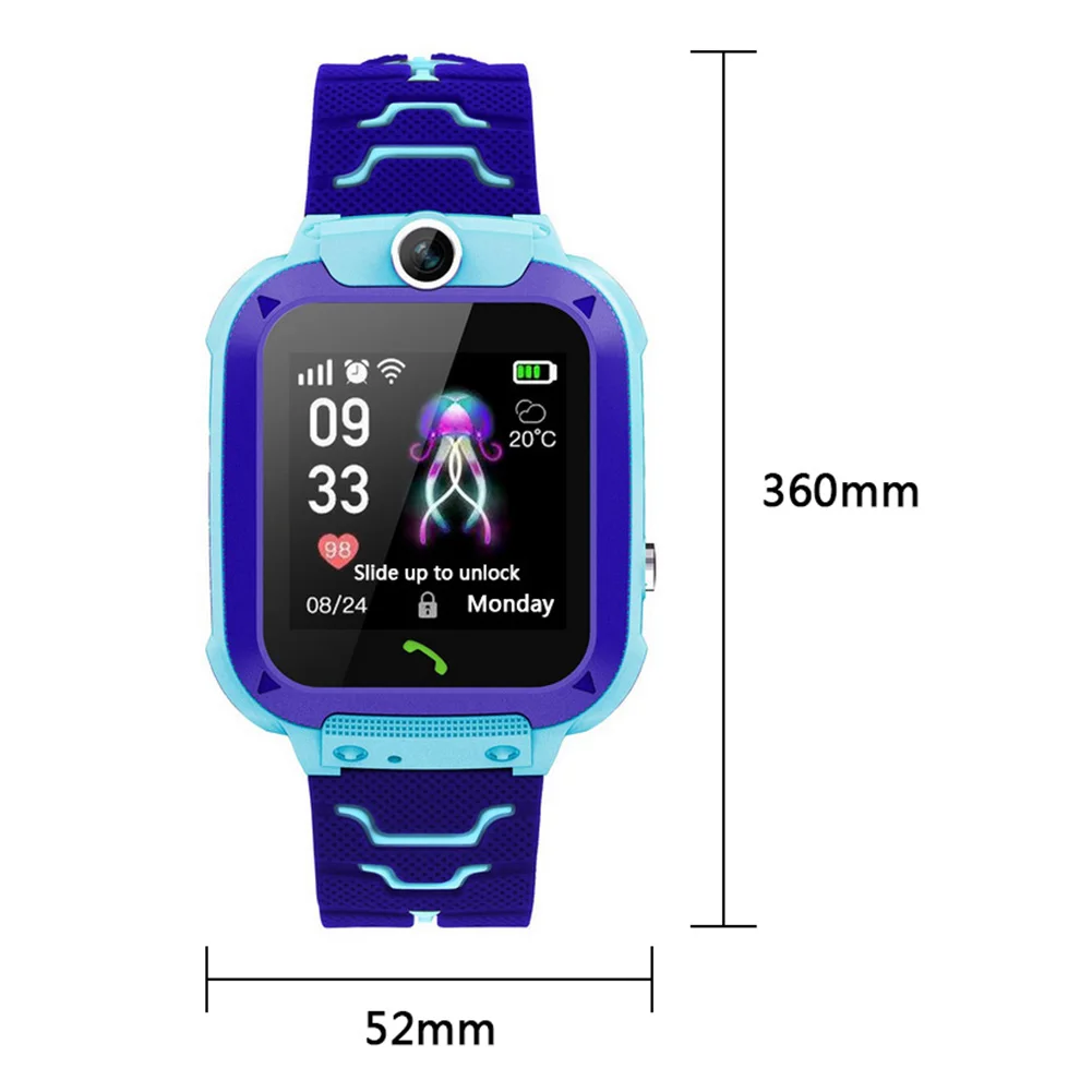 

Boys Girls with Sim Card Photo Waterproof IP67 Gift Touch Waterproof SIM Card SOS GPS Anti-Lost Kids Children Smart Phone Watch