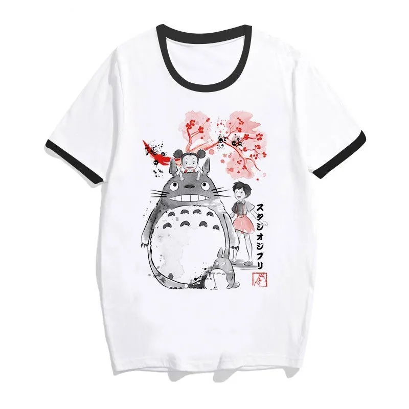s Totoro Spirit Out Футболка Женская Студия Ghibli femme японский аниме мультфильм футболка Miyazaki Hayao одежда женская kawaii - Цвет: s