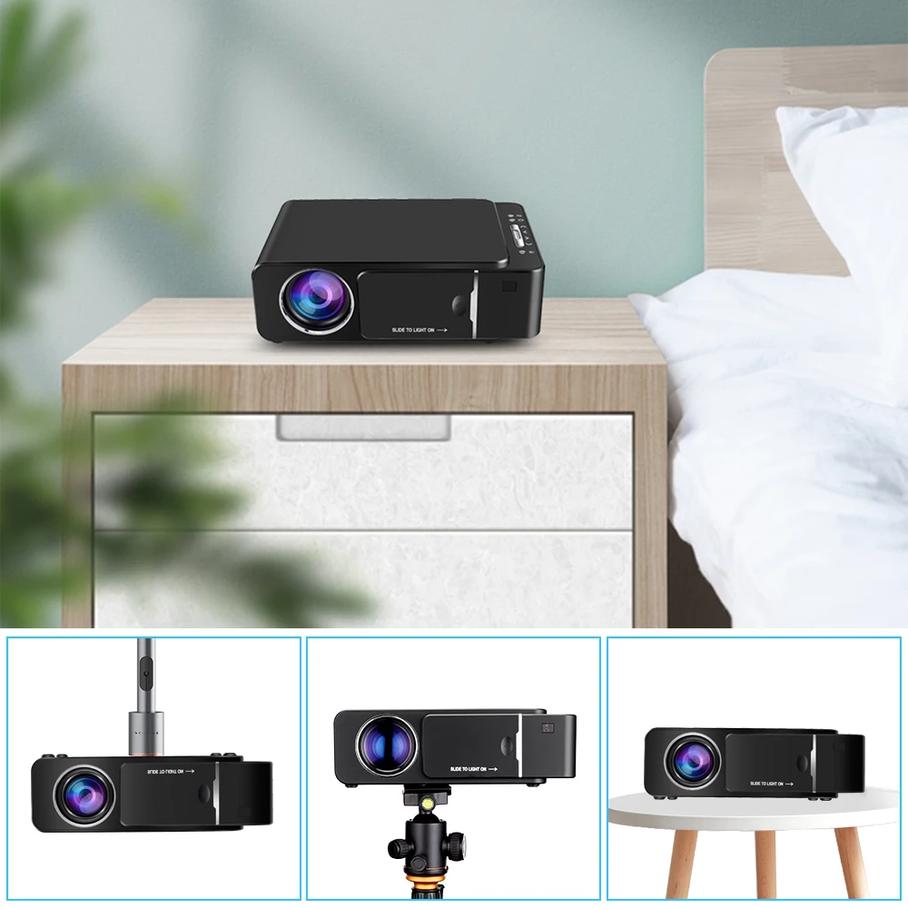 VIVICINE 1280x720p Портативный HD проектор, опция Android 7,1 HDMI USB 1080p домашний кинотеатр проектор wifi мини светодиодный проектор