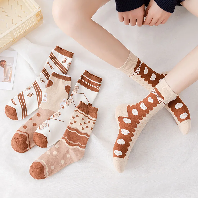 Милые носки с мультяшным принтом милые японские для девочек Женские Модные