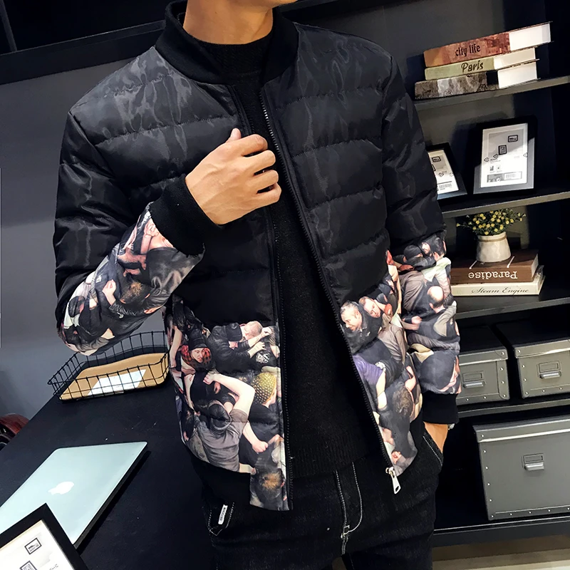 Зимняя мужская куртка новинка приталенная со стоячим воротником Jaqueta Masculina Inverno