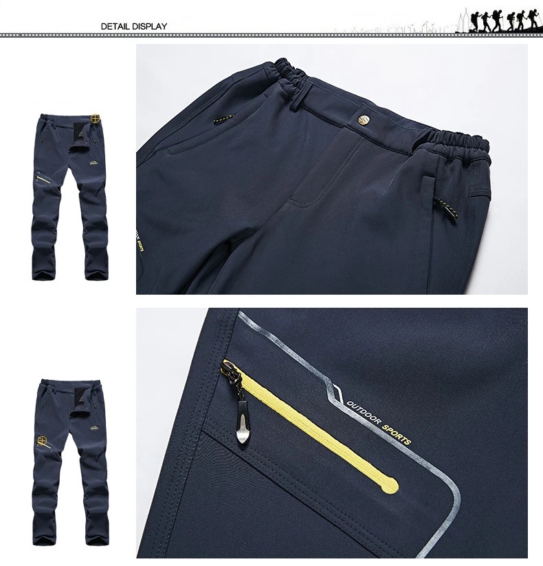Man Women snowboarding pants Windproof Fishing Camping Hiking Skiing Trousers Winter Thicken Warm Fleece Softshell Skiing Pants