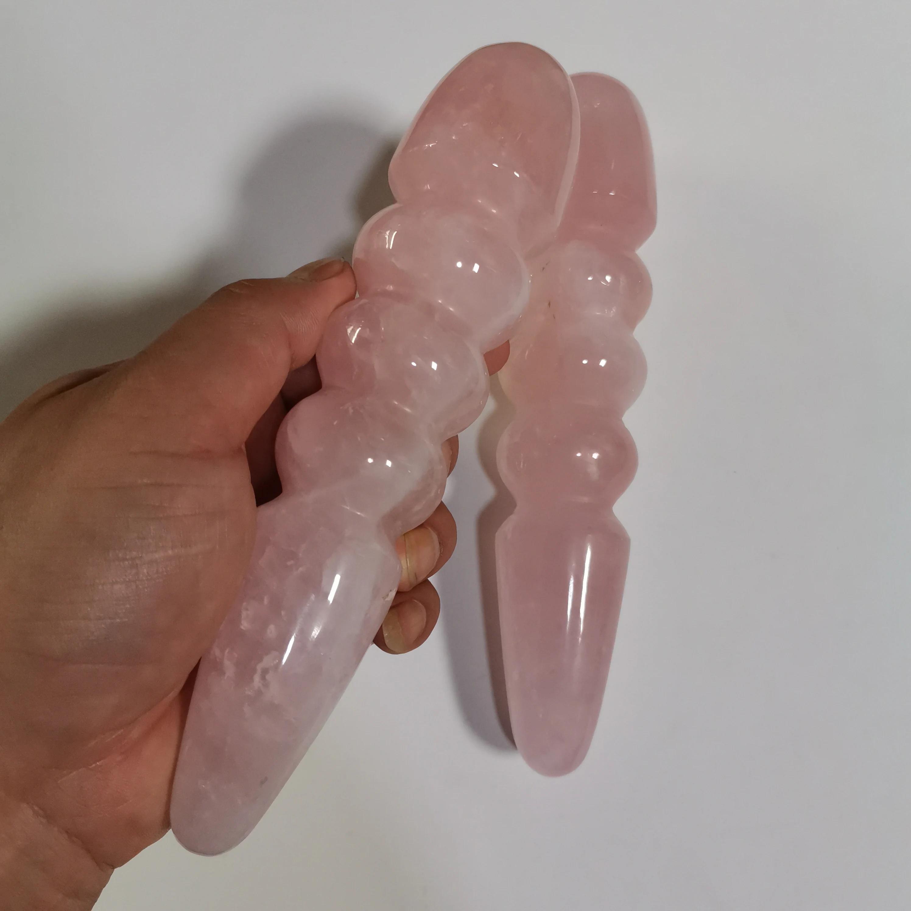 18 см натуральный PinkCrystal художественное изделие Массажная палочка камень