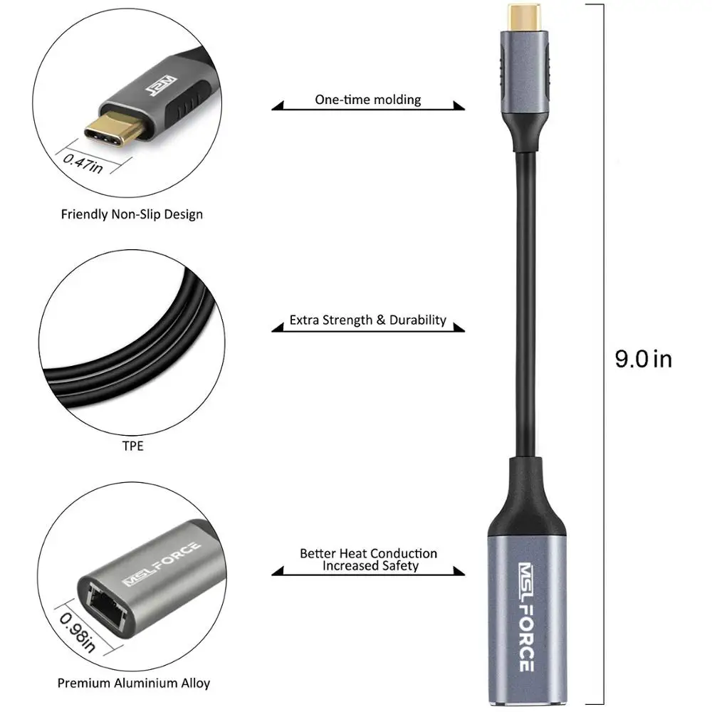 USB C Lan адаптер Тип к RJ45 HUB для MacBook Pro Xiaomi Mi Box 3/S Samsung S10 S9 сетевая карта