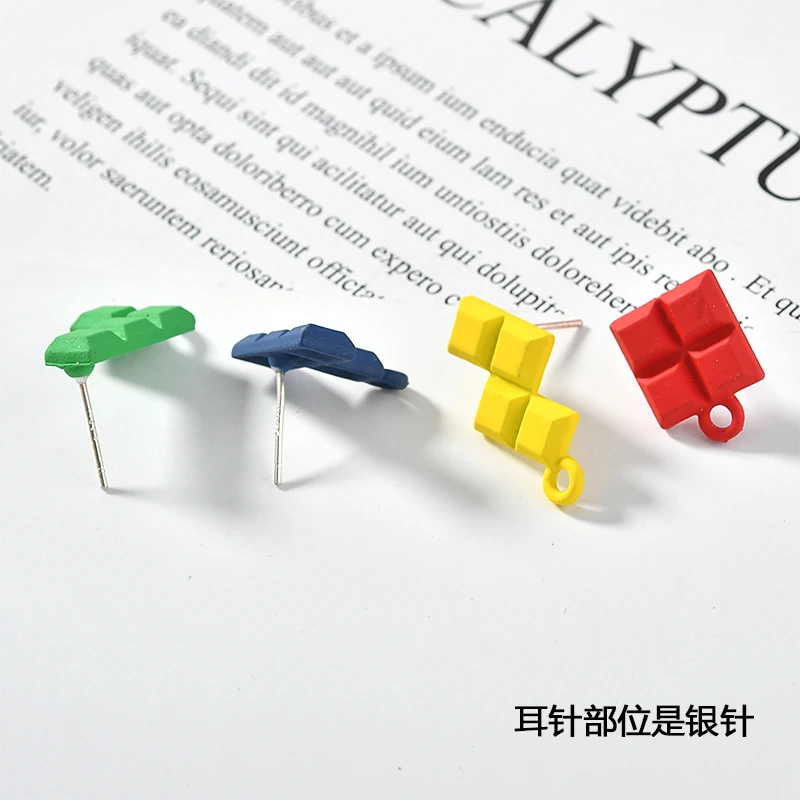 Интересные креативные милые гвозди для Тетрис серебро 925 пробы игла рукоделия