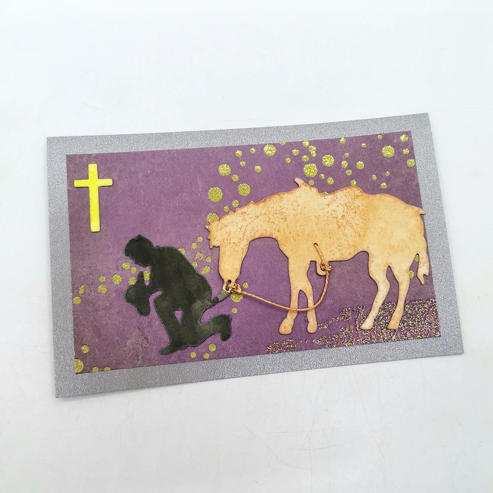 Человека и лошади ремесло металлический Трафаретный вырубной штамп для