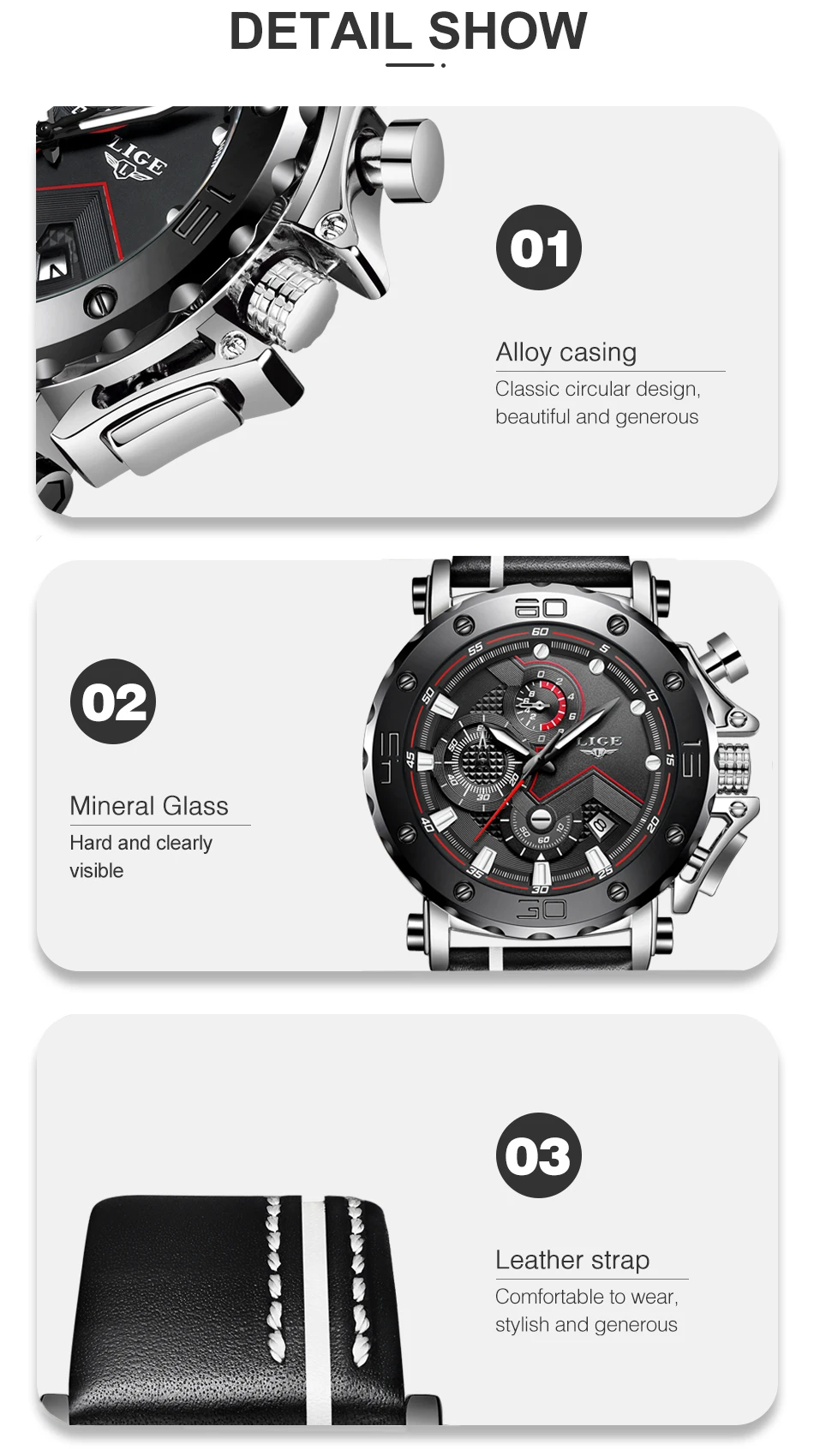 New Fashion Watch Men LIGE Top Brand Sport Watches Mens Quartz Clock Man Casual Military Waterproof WristWatch Relogio Masculino