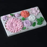 flowers leaves shape silicone mold resin diy chocolate cake bread mousse dessert fondant mold kitchen baking decoration tool