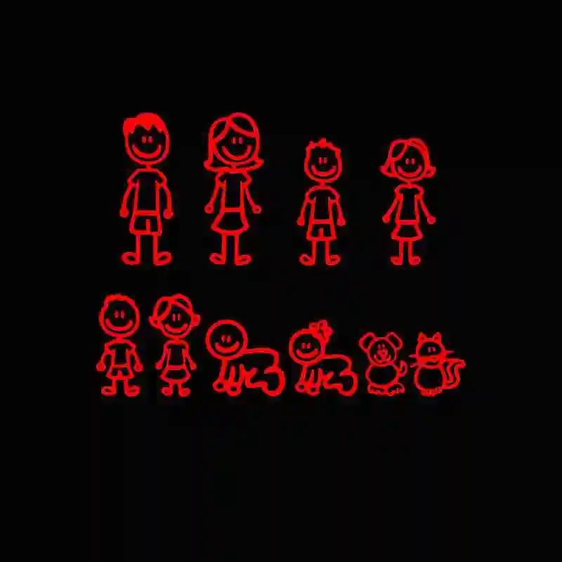 

Creativity Car Stickers Fun Family Fashion Styling Body Cars Decal Cartoon Creative Personality Waterproof Sunscreen Decals