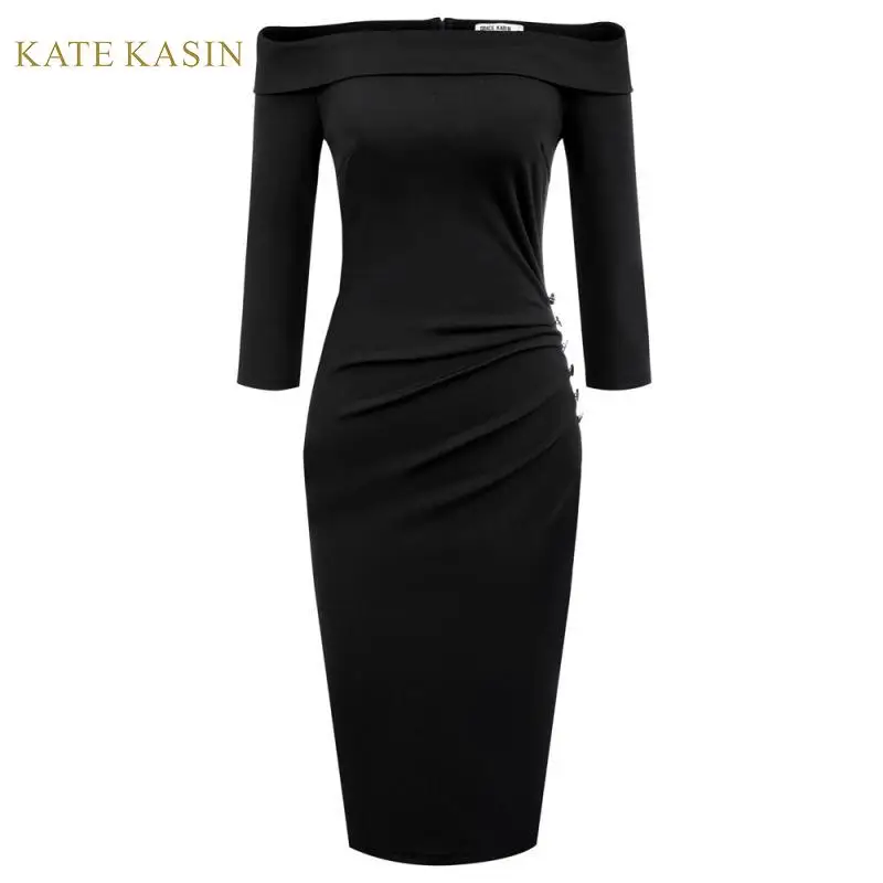 Kate Kasin Формальное вечернее платье карандаш для женщин элегантная одежда работы с