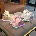 Детские светящиеся кроссовки для девочек, детская обувь с подсветкой, для девочек