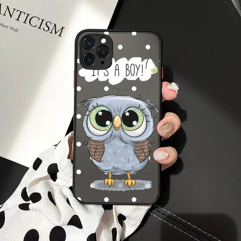 

cute Owl Lover Cartoon Phone Cases matte transparent For iphone 7 8 11 12 plus mini x xs xr pro max cover