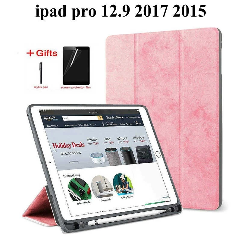 Тонкий умный защитный чехол для IPad Pro 12 9 2017/2015 с держателем карандашей |