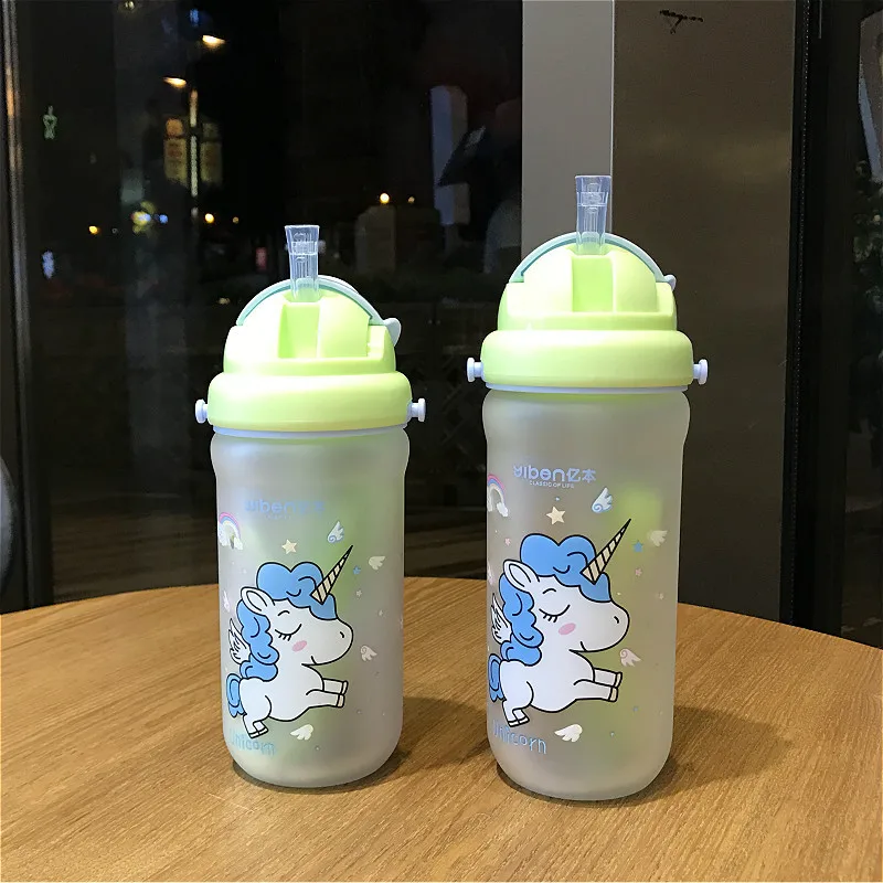 Милая мультяшная детская бутылка для воды с единорогом из ПП пластика без БФА