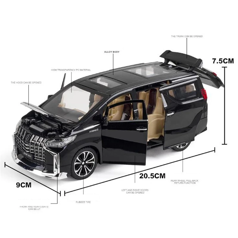 

1:24 Toyota Alphard MPV Car Model Die Cast Alloy Boys Toys Cars Diecasts & Toy Supercar Collectibles Kids Toys Car 036