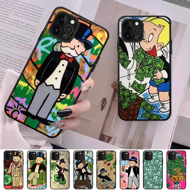 

Cartoon Dollar Monopolys Phone Case For iPhone 13 11 8 7 6 6S Plus X XS MAX 5 5S SE 2020 XR 11 pro DIY Funda