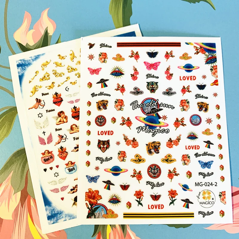 

Newest MG-183-2 Angel Bizarre world 3d nail art sticker nail decal stamping export japan designs rhinestones decorations