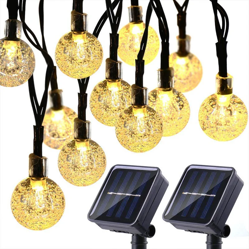 

50/30LEDs 10m Crystal Ball Solar Light Outdoor IP65 Waterproof String Fairy Lamps Solar Garden Garlands Christmas Decoration