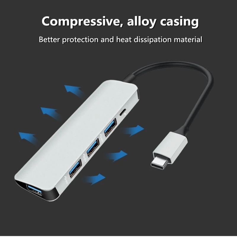 Док-станция type-C USB 3 0 HDMI Ethernet для MacBook iMac Pro lenovo Data 5 в 1 док-станция с разъемом |
