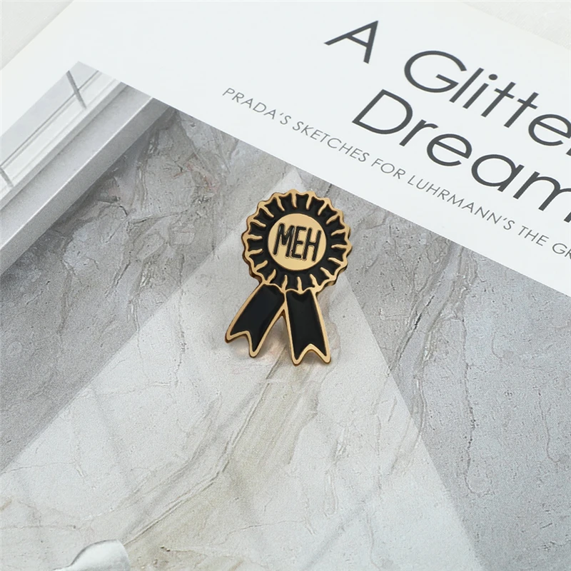 Классические черные броши в форме венка креативная эмалированная заколка MEH для