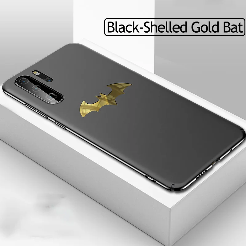 Ультратонкий металлический матовый PC чехол для телефона с Бэтменом для huawei P30 P20 Honor V20 V10 10 9 Lite Pro Nova чехол с магнитной защитой - Цвет: Black Case Gold Bat