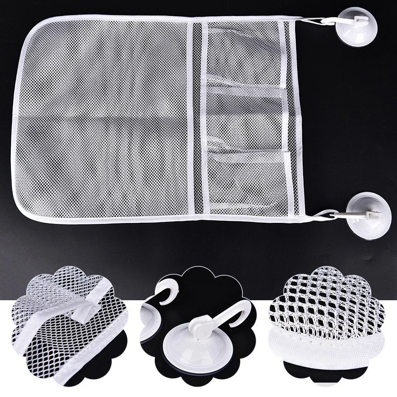 

New 35cm*45cm Baby Bath Toy Storage Bag with Suckers Mesh Net Bag for Toys Baby Organizer Holder Children Water Toys Accessaries