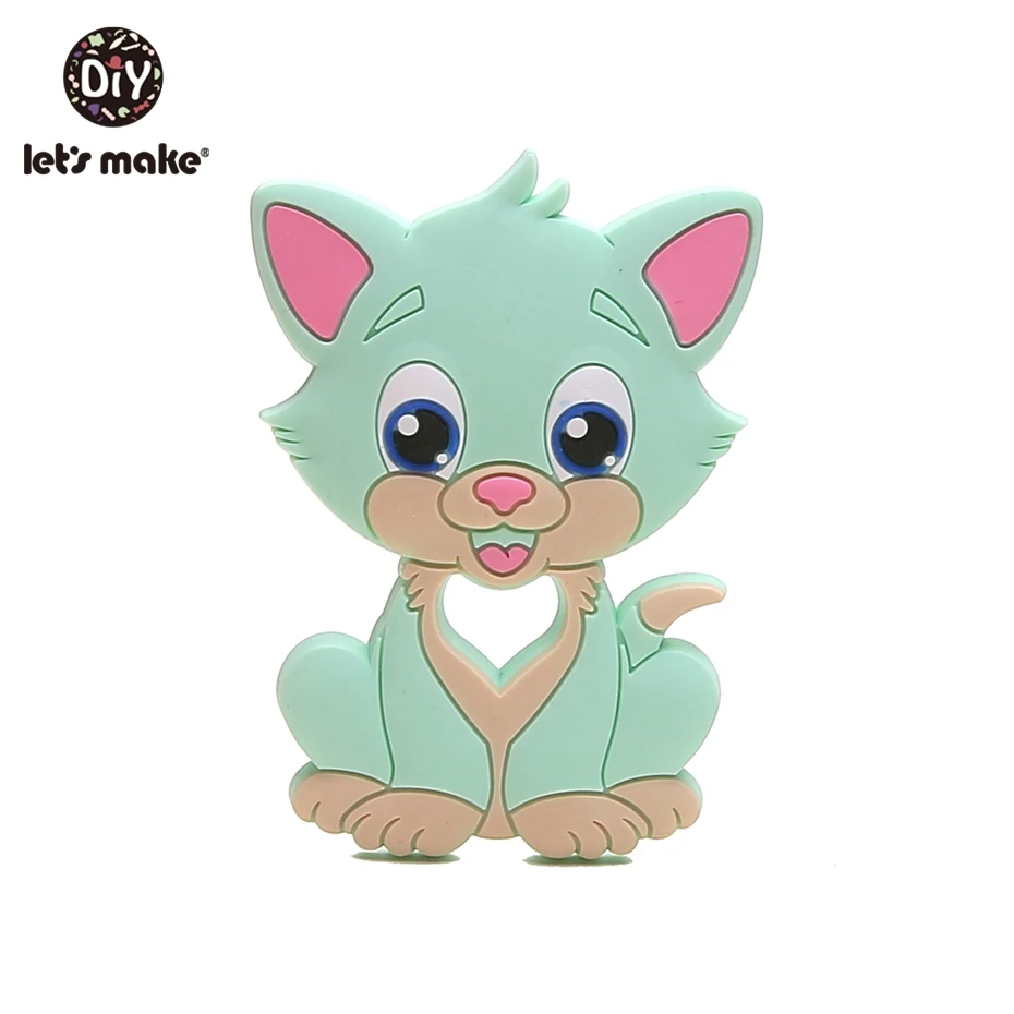 Mint Cat 1 шт. силиконовый Прорезыватель для зубов Bambi Sika олень сенсорная игрушка для новорожденного ребенка аксессуары для ухода за ребенком органический Прорезыватель для зубов - Цвет: Mint Cat