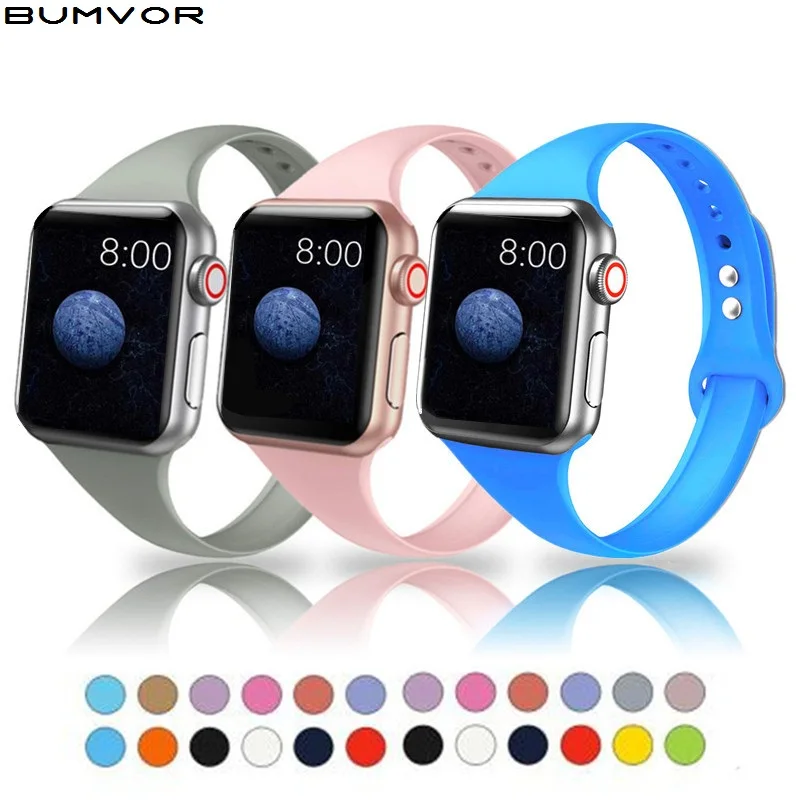 Спортивный силиконовый ремешок для часов apple watch 4 44 мм 40 (iwatch 5) 3 2 1 42 38 модные