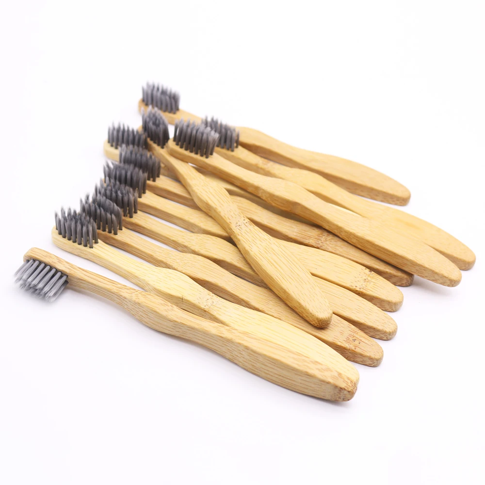 DR.PERFECT  100 Pcs Child  BlackColor Bamboo Toothbrush Wholesale Eco friendly  Wooden Bamboo Toothbrush Oral Care Black Head