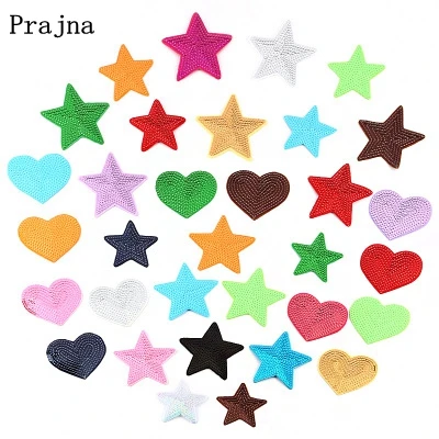 Prajna 10 шт./лот 41 дизайн нашивки с блестками и сердечками вышитые для одежды сделай